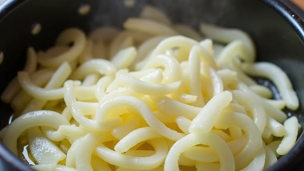Onions and garlic sauteing in olive oil.