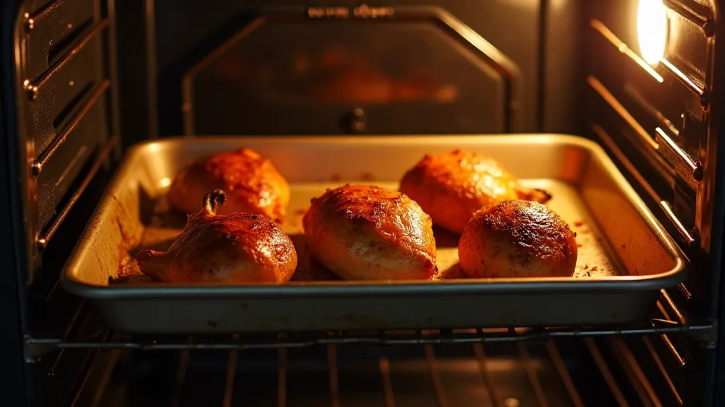 Chicken roasting in the oven
