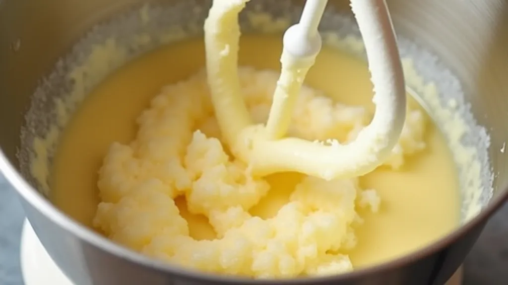 Butter and sugar being creamed