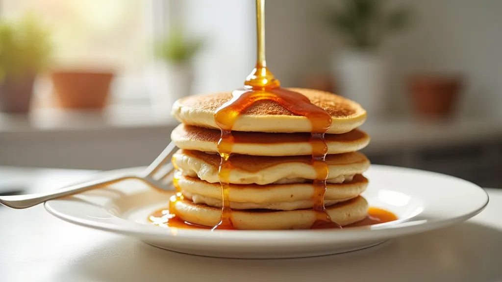 Stack of fluffy pancakes