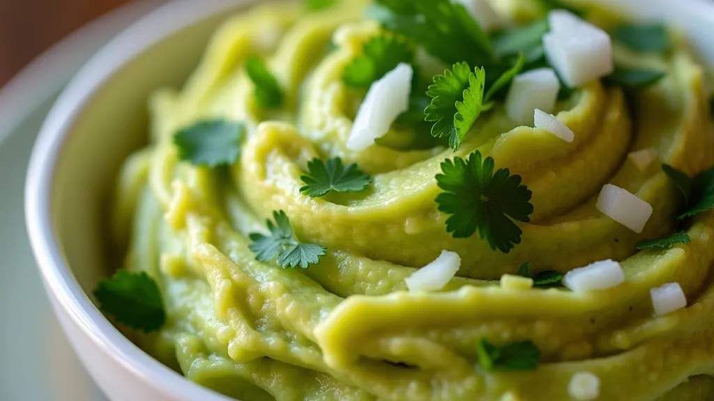 Avocado being mashed