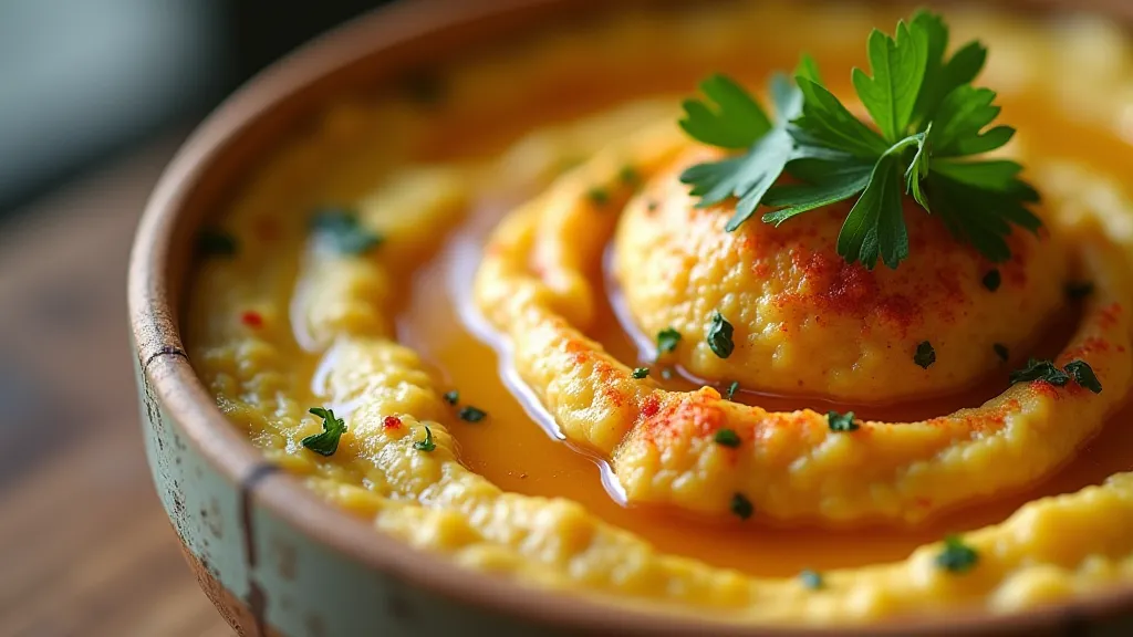 Bowl of homemade hummus