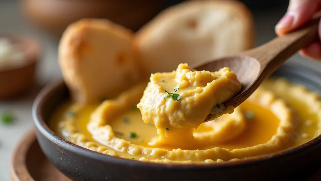 Hummus on pita bread