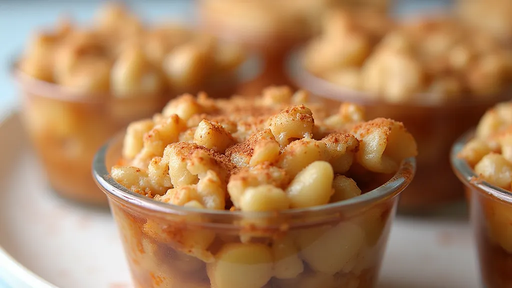 Finished No-Bake Apple Crisp in Ramekins