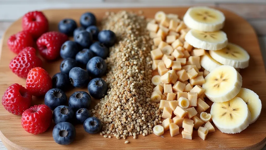 Variety of toppings for overnight oats