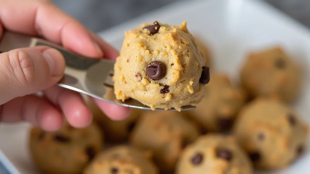 Scooping cookie dough