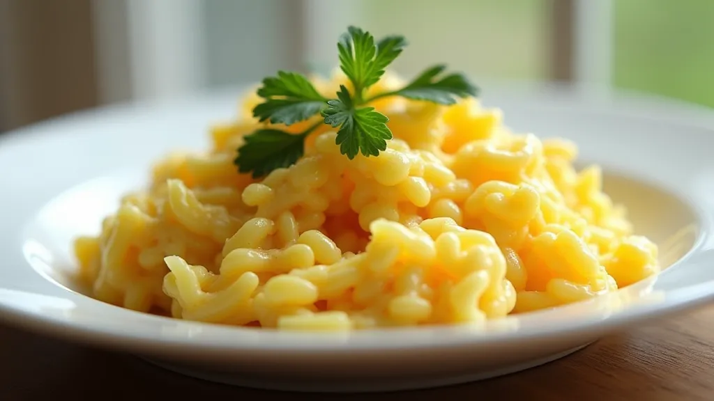 Plate of scrambled eggs